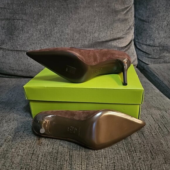 Tory Burch Double T Buckle Pump 80mm Suede Goat Leather - Picture 7 of 10